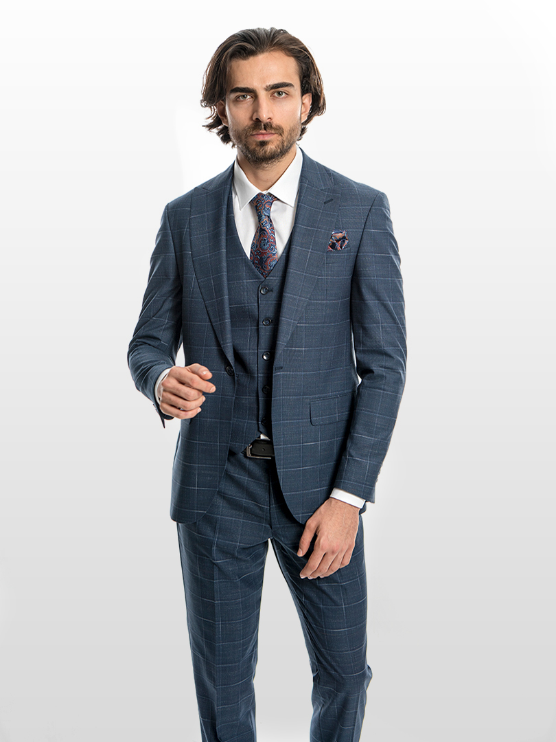single-breasted-peak-lapel-checked-flap-pocket-3-piece-men-suit-2d2