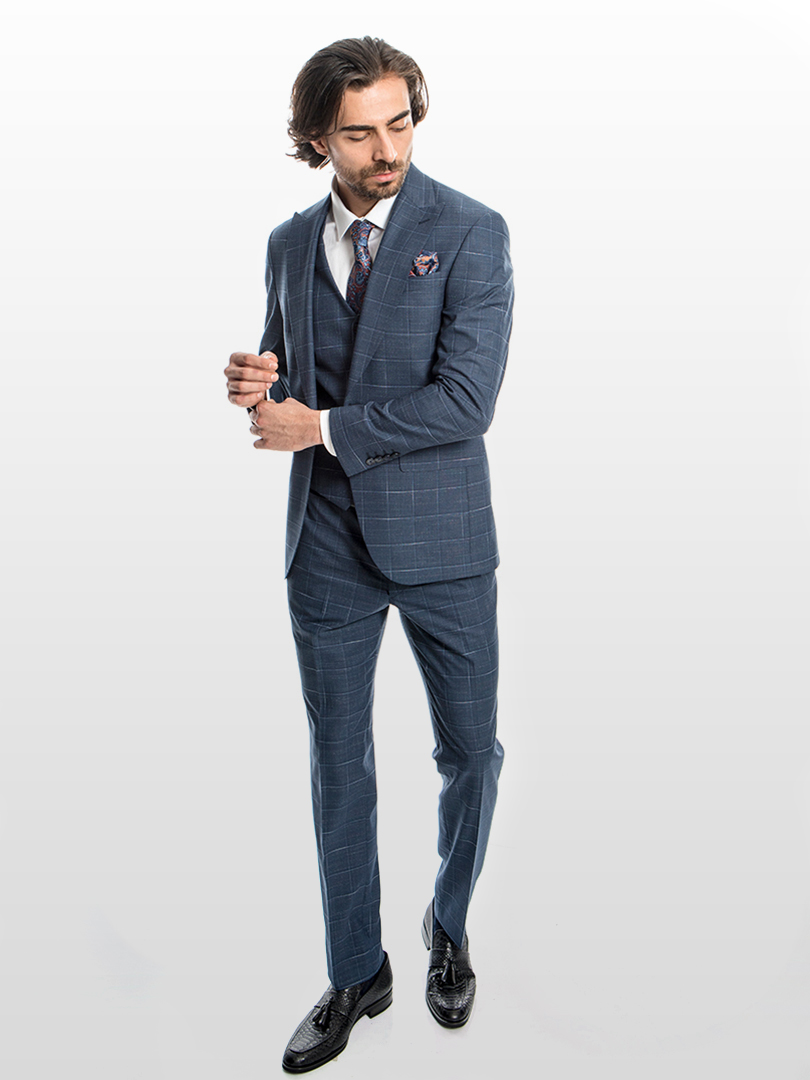 single-breasted-peak-lapel-checked-flap-pocket-3-piece-men-suit-2e2